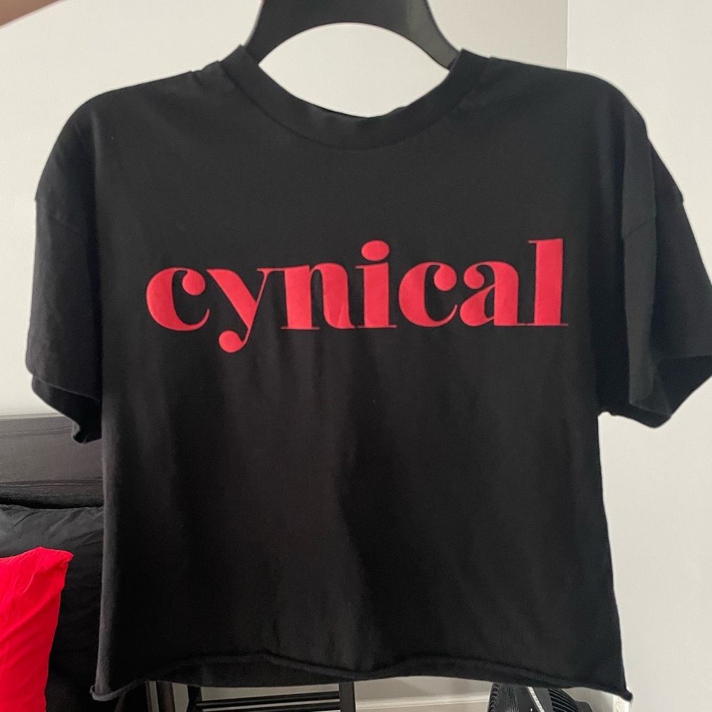 Women’s Black “Cynical” Crop Top